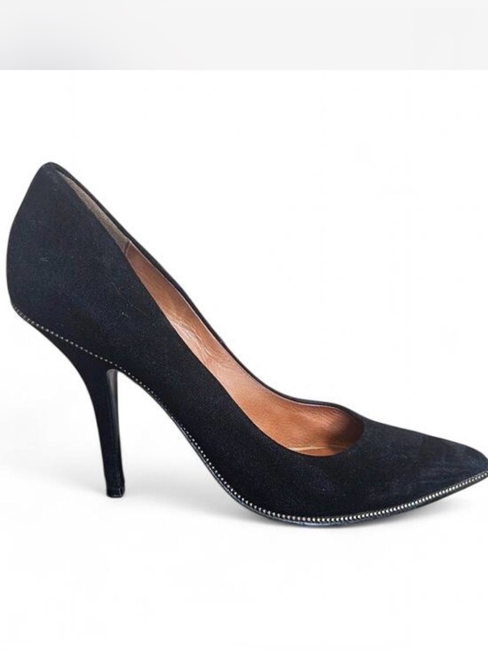 Givency Black suede pumps bronze zipper trim. Size 38.5 comes with dust bag